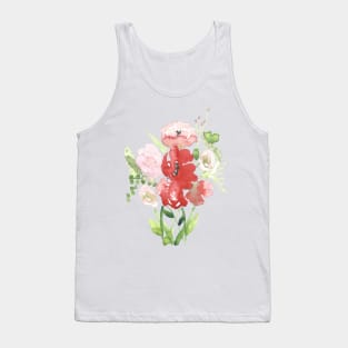 Poppies and Roses, floral watercolor painting Tank Top